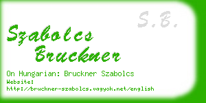 szabolcs bruckner business card